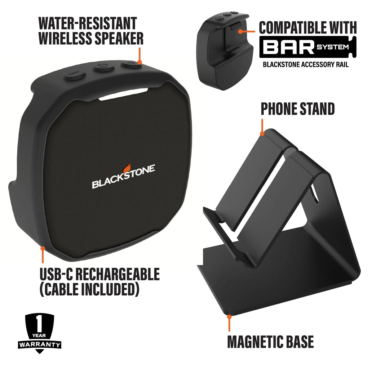 BAR System Wireless Speaker and Phone Holder