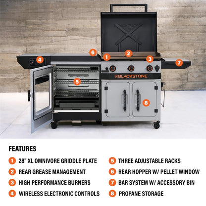 28" XL Griddle Vertical Pellet Smoker Combo