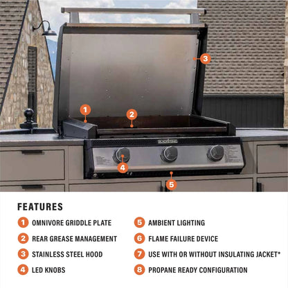 28" Drop-in Griddle with Hood (Propane)