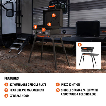 Adventure Ready 22” Griddle with Hood and Stand